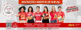 ABERTAS AS INSCRIÇÕES DO VESTIBULAR 2026/01 DA ESFA